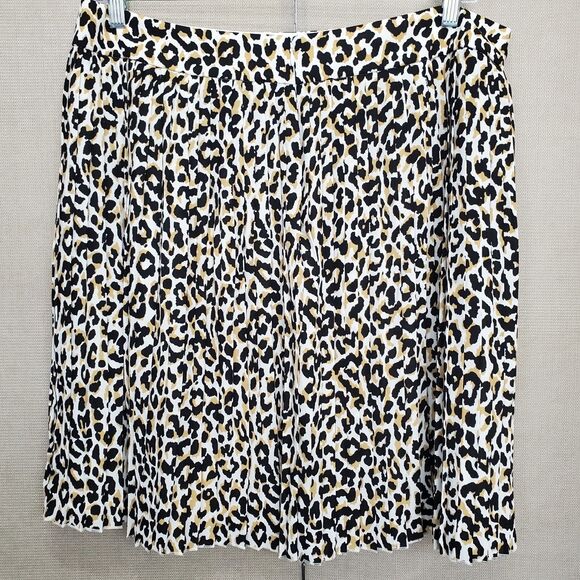 J Crew Animal Print Pleated Lined Back-Zip Mini Skirt Size 18 NWT - Picture 3 of 8